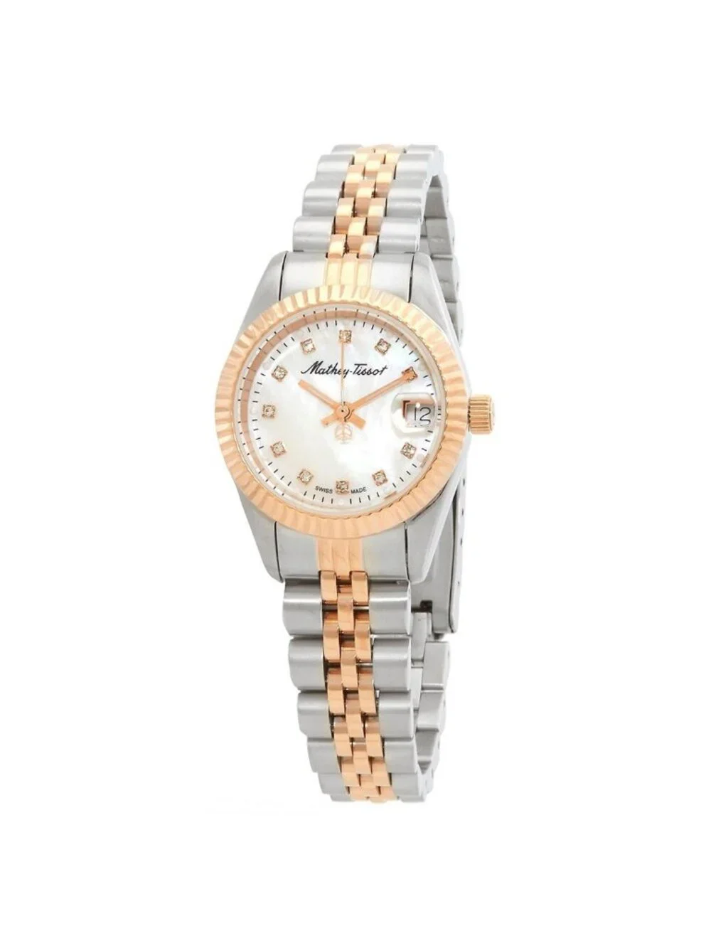 NWT Mathey-Tissot Mathy II Quartz White Dial Ladies Watch